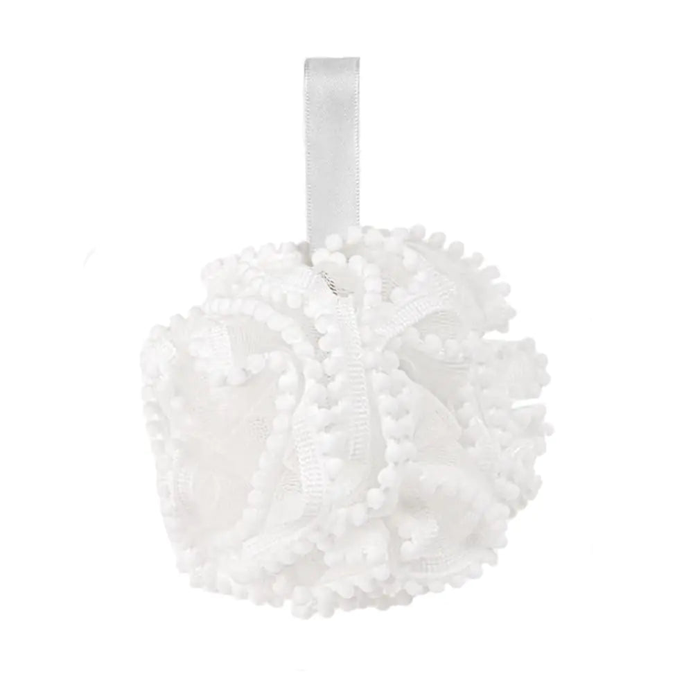 Shower Bath Sponge Jixik 50g Soft Shower Loofahs Balls for Body Wash Scrubber Cleaning Loofah Bathroom Accessories 1Pack (White)