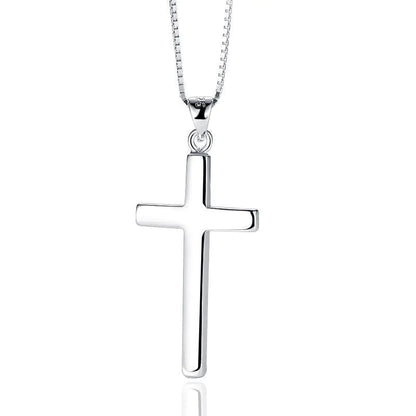 S925 Silver Cross Pendant with Custom Engraving