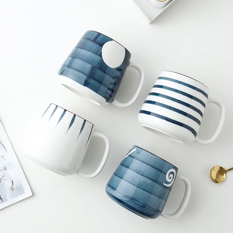 Large Handpainted Ceramic Coffee Tea Milk Mugs