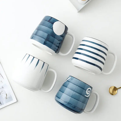 Large Handpainted Ceramic Coffee Tea Milk Mugs