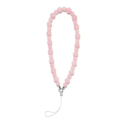 CRYSTALFY Phone Charm Wrist Strap – Authentic Crystal Bead Cellphone Wristlet - Lanyard Accessory - Fits all Phone Cases (Rose Quartz)