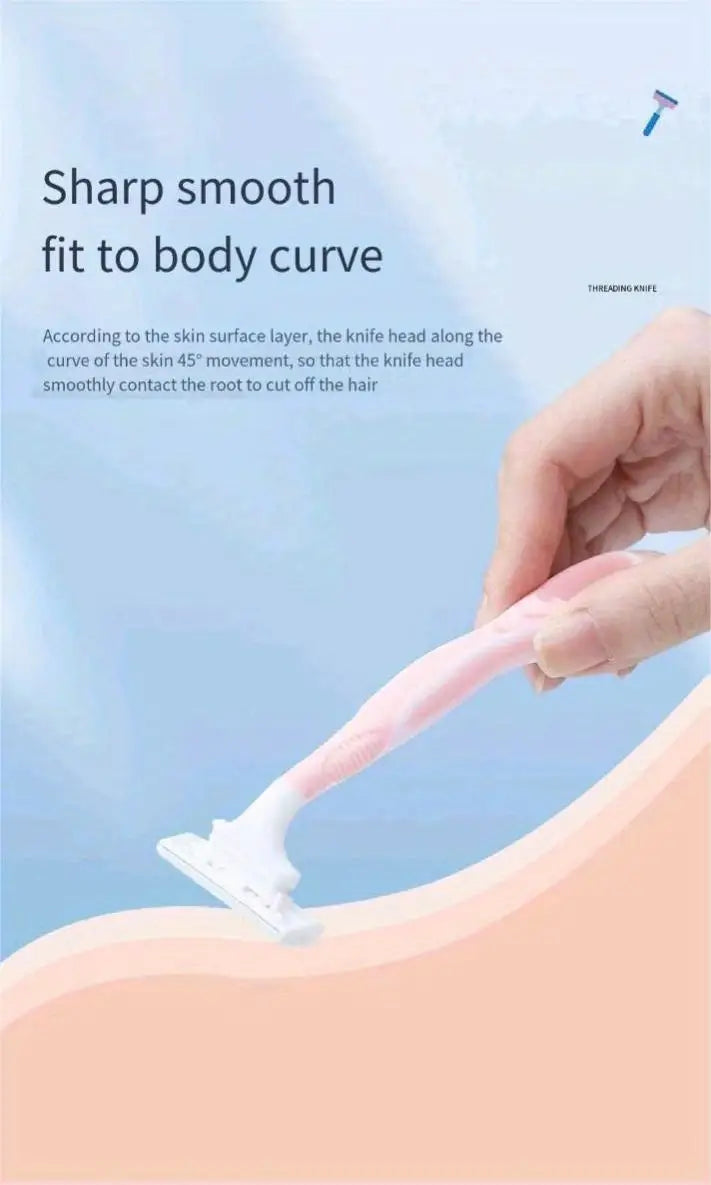 4 Pcs Women's Disposable Razors with Silky Touch Handles