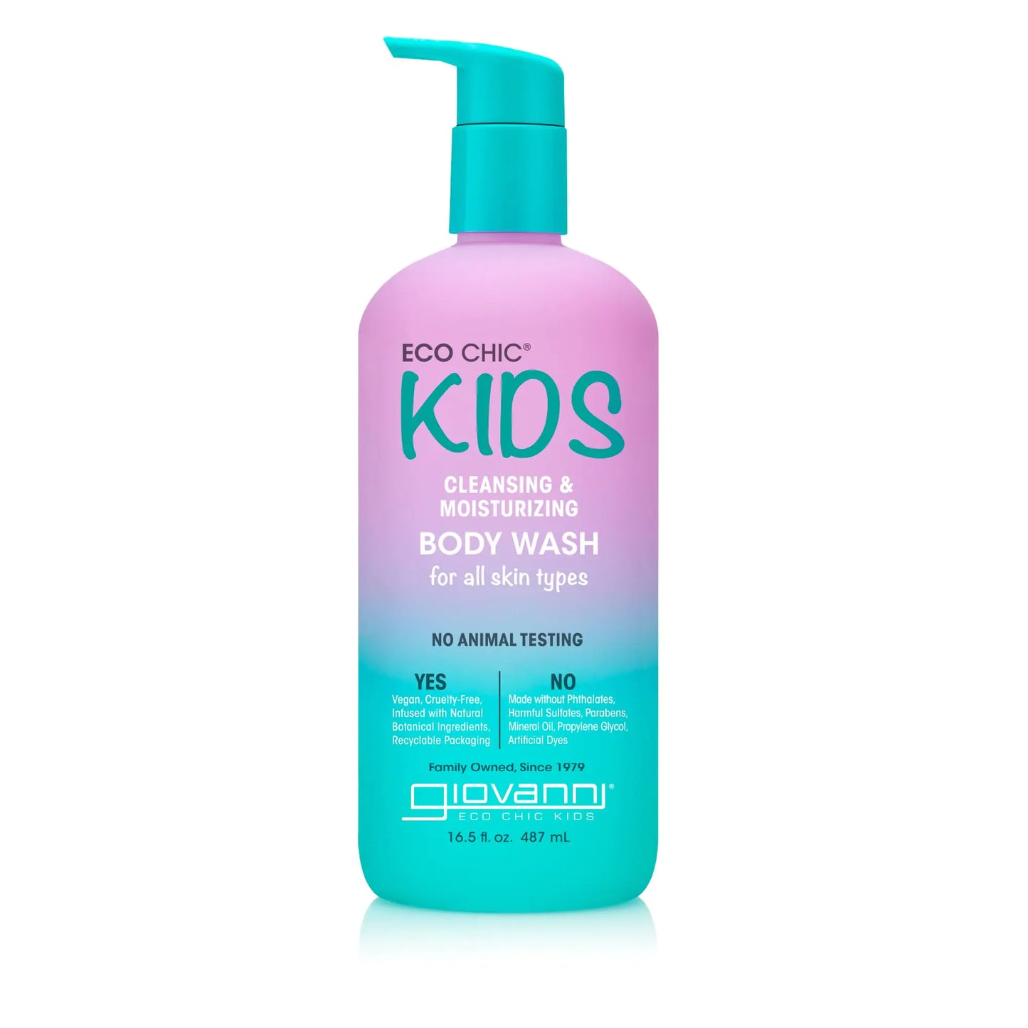 GIOVANNI Eco Chic KIDs Cleansing & Moisturizing Body Wash - Kids Body Wash Kids body Wash Sensitive Skin Kids Soap And Body Wash Kids Sensitive Body Wash For All Skin Types - 16.5 Fl Oz