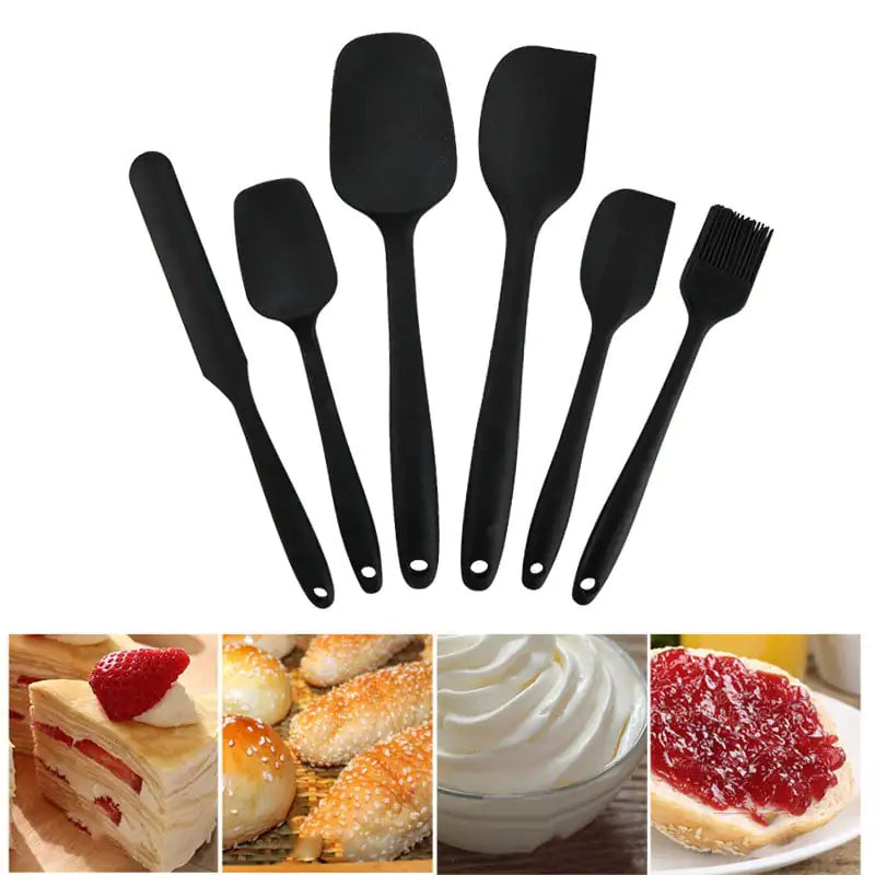 Cream Silicone Kitchenware Six Piece Baking Set