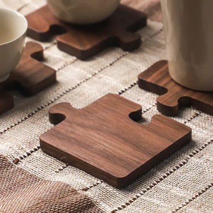 Walnut Wood Coaster Set for Tea Cups and Mugs