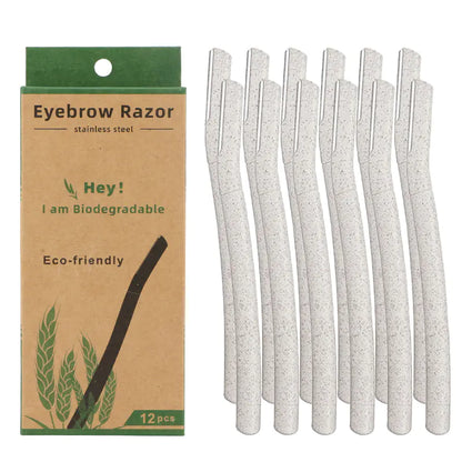 Biodegradable Wheat Straw Eyebrow Razors - 3 Pack