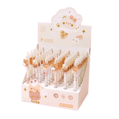 Cute Bear Push Pen - 0.5mm Gel Pen for Students