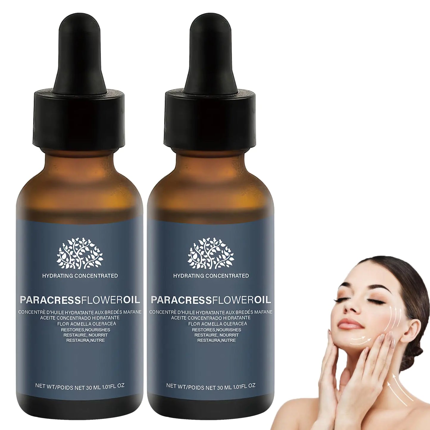 Paracress Facial Oil Paracress Serum Paracress Facial Serum Organic Paracress Extract Face Oil Anti-Wrinkle Serum Reduce Smooth Fine Lines and Wrinkles Suitable for All Skin Types (2PCS)