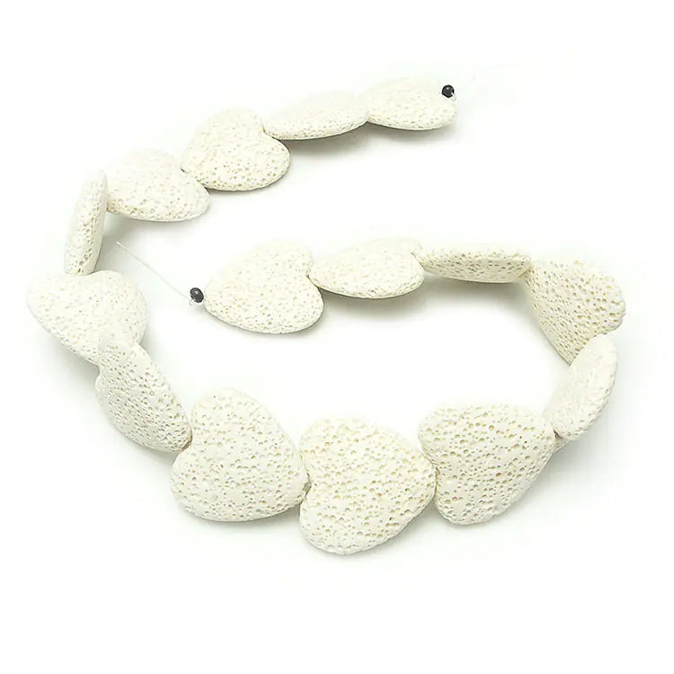 Colorful Heart-Shaped Volcanic Rock Bracelet