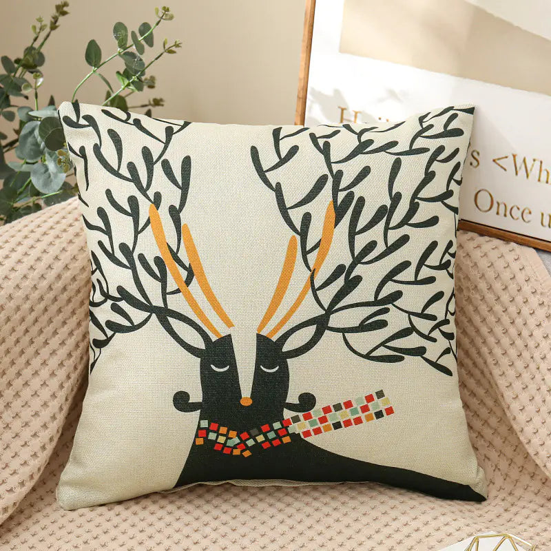 Linen Printed Pillows for Car and Couch Decoration
