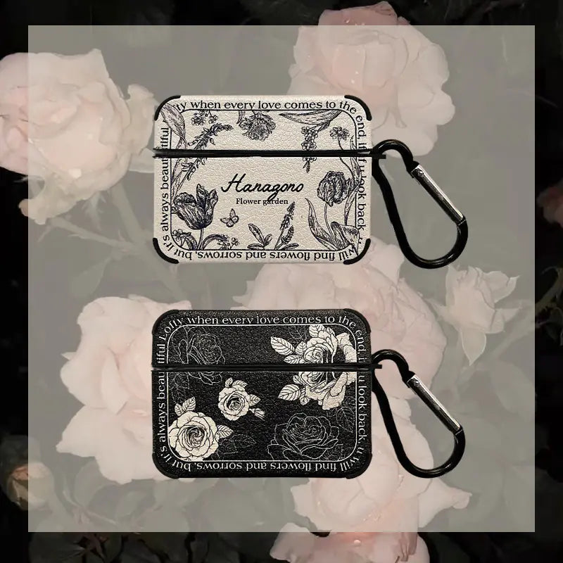 Retro French Rose AirPods Case for Wireless Earbuds