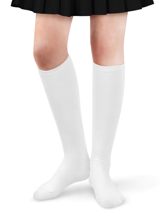 Hryrbay White Knee High Socks for Women Halloween Costumes Knee High Socks Cotton Women Tube Socks High Socks Tall Long Socks
