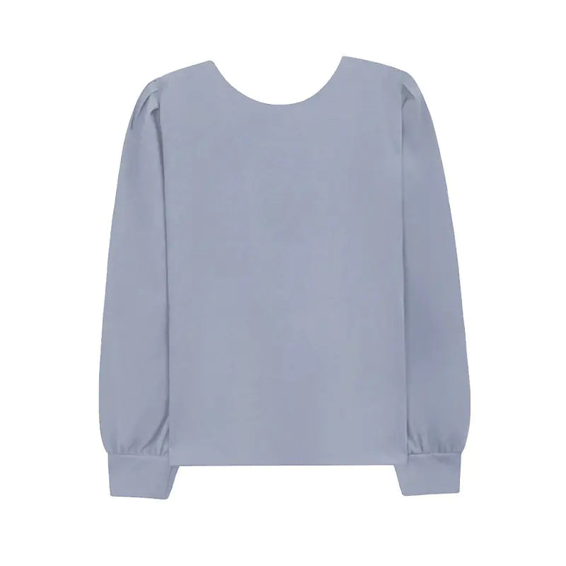 Round Neck Long-Sleeved Women's Blouse in Western Style