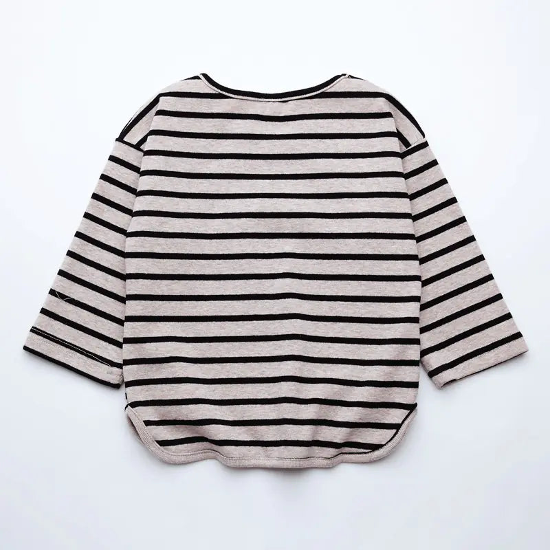 Cotton Long Sleeve Striped T-Shirts for Girls