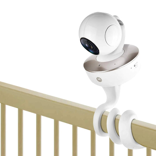 iTODOS Baby Monitor Mount Compatible with ArloOwletGoodbabyHellobabyANMEATEVtechMotorola Baby Monitor and Most Universal Monitors CameraVersatile Twist Mount Without Tools or Wall Damage-White
