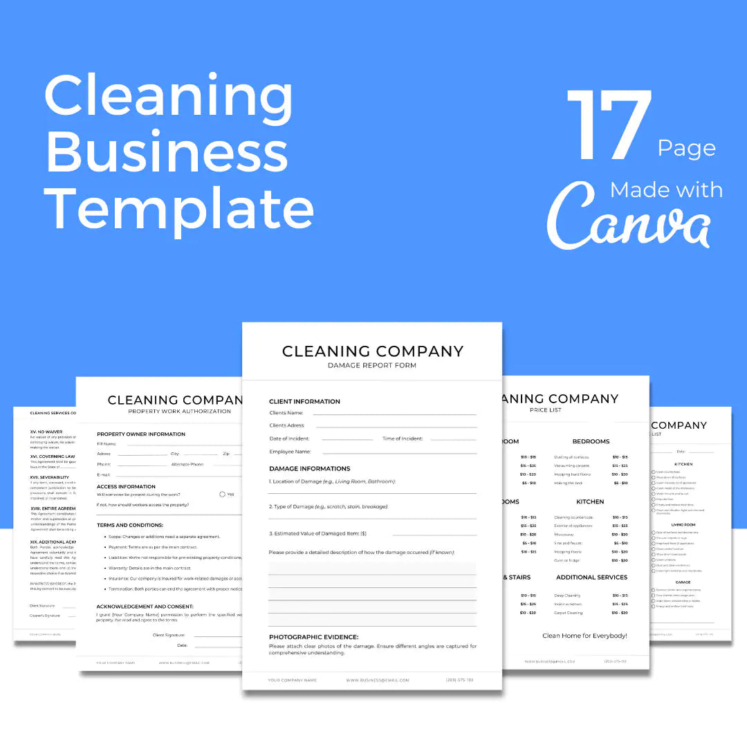 Downloadable Cleaning Business Template