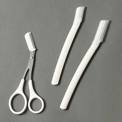Eyebrow Trimmer Kit with Exfoliating Dermaplaning Razors