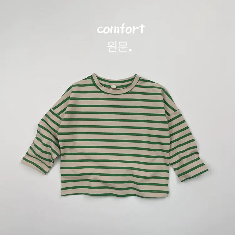 Cotton Long Sleeve Striped T-Shirts for Girls