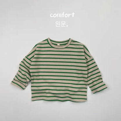 Cotton Long Sleeve Striped T-Shirts for Girls