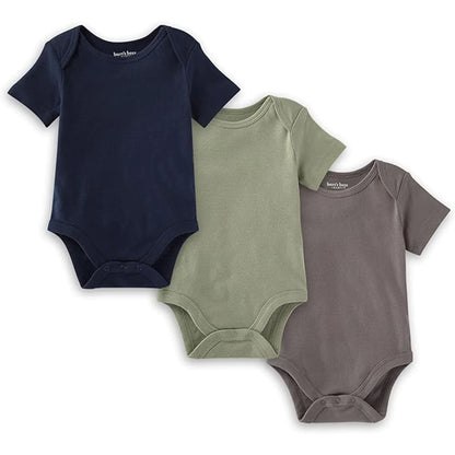 Burts Bees Baby Unisex Baby Bodysuits 100% Organic Cotton Infant Gender Neutral Short Sleeve One Piece Outfit NB - 24M