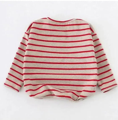 Cotton Long Sleeve Striped T-Shirts for Girls