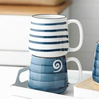 Large Handpainted Ceramic Coffee Tea Milk Mugs