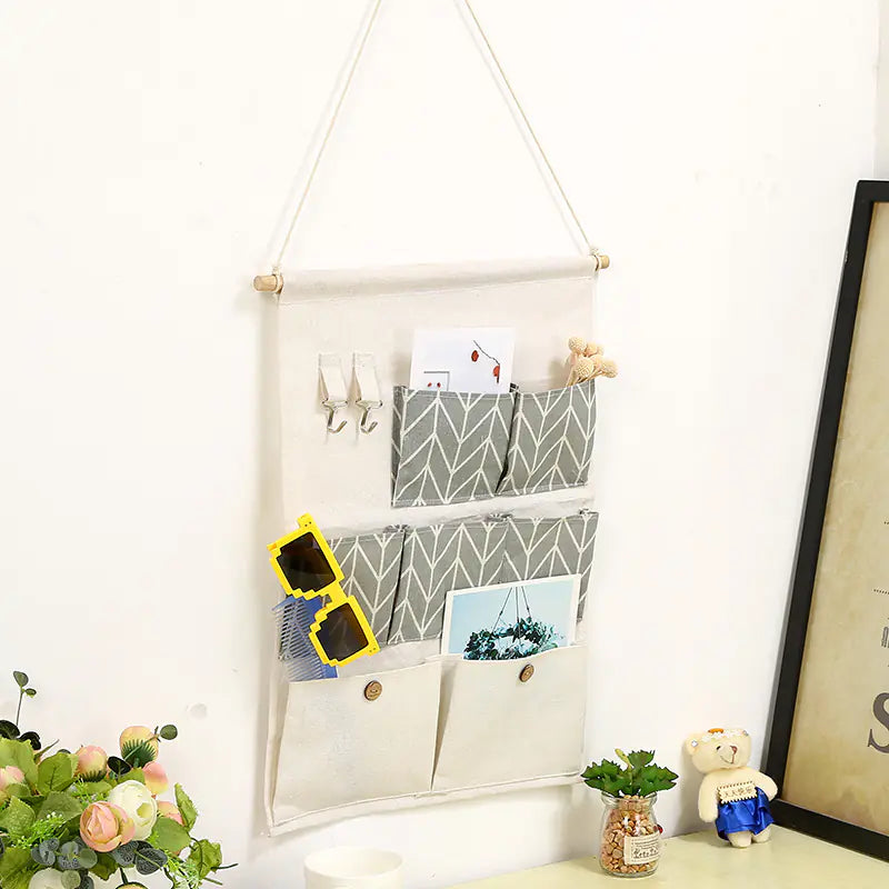 Storage Rack with Hanging Pockets for Home Use