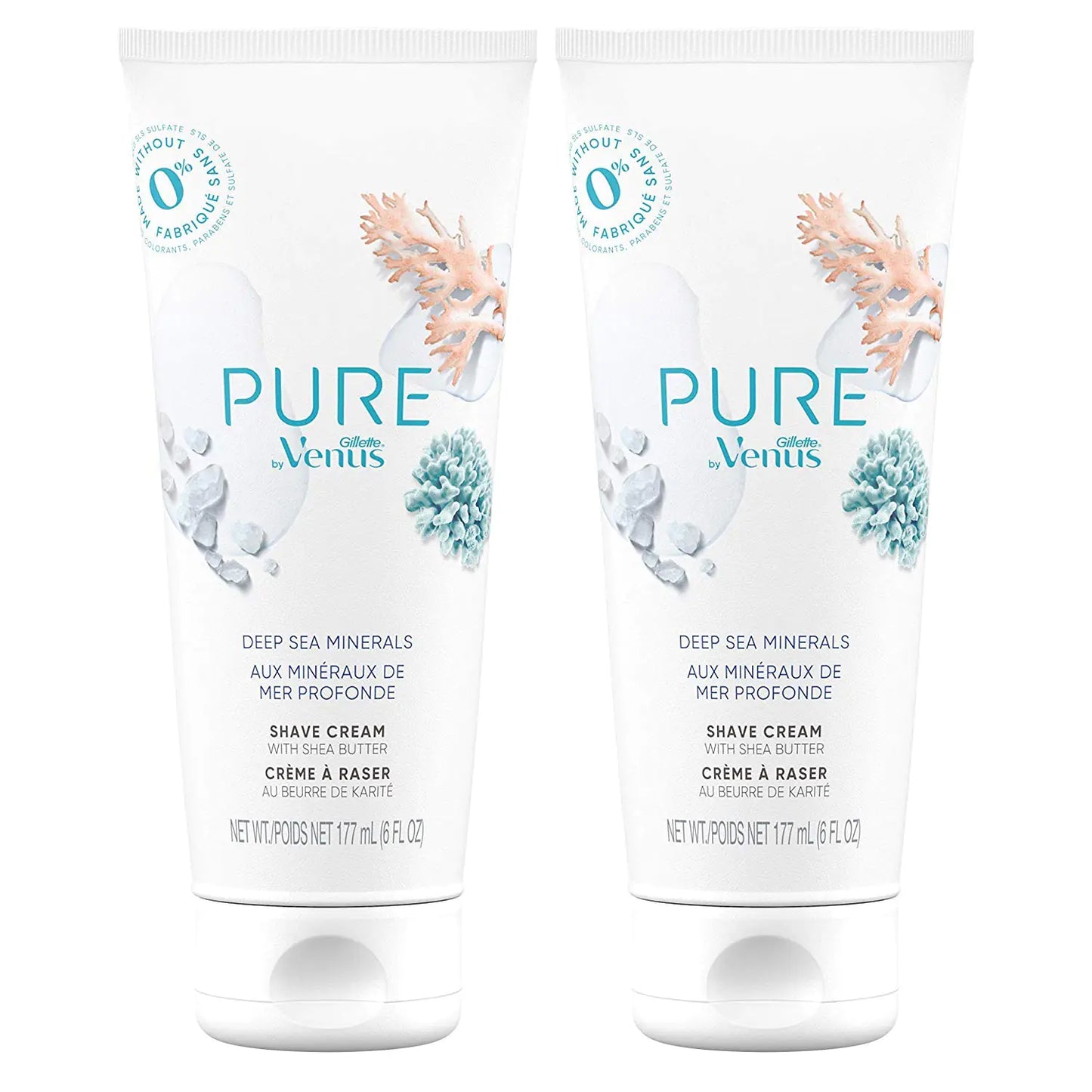 Gillette Venus PURE by Shaving Cream - Deep Sea Minerals 6 Oz (Pack of 2)