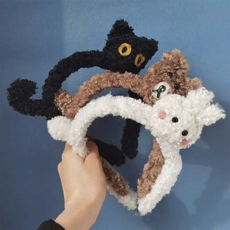 Cute Cartoon Plush Face Wash Headband for Women