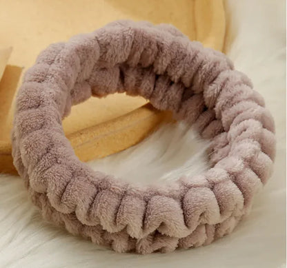 Simple Solid Color Face Wash Headband