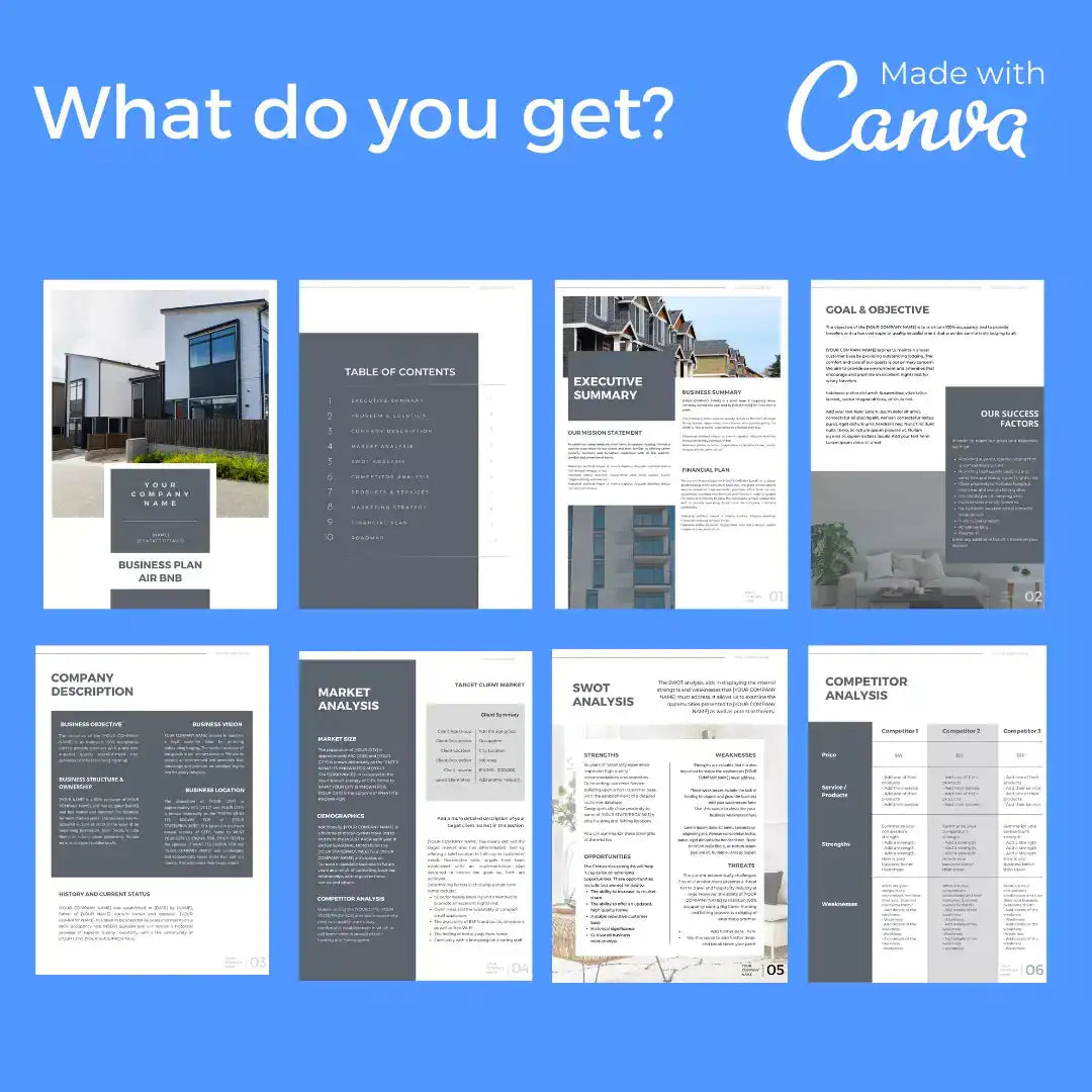 Downloadable Airbnb Business Plan