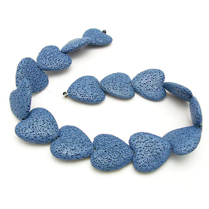 Colorful Heart-Shaped Volcanic Rock Bracelet