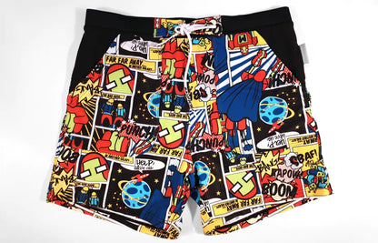 Men's Printed Boxer Swim Trunks - Plus Size