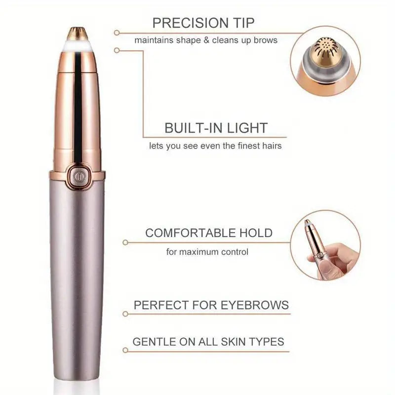 Painless Eyebrow Razors for Women - Battery Powered Shaver