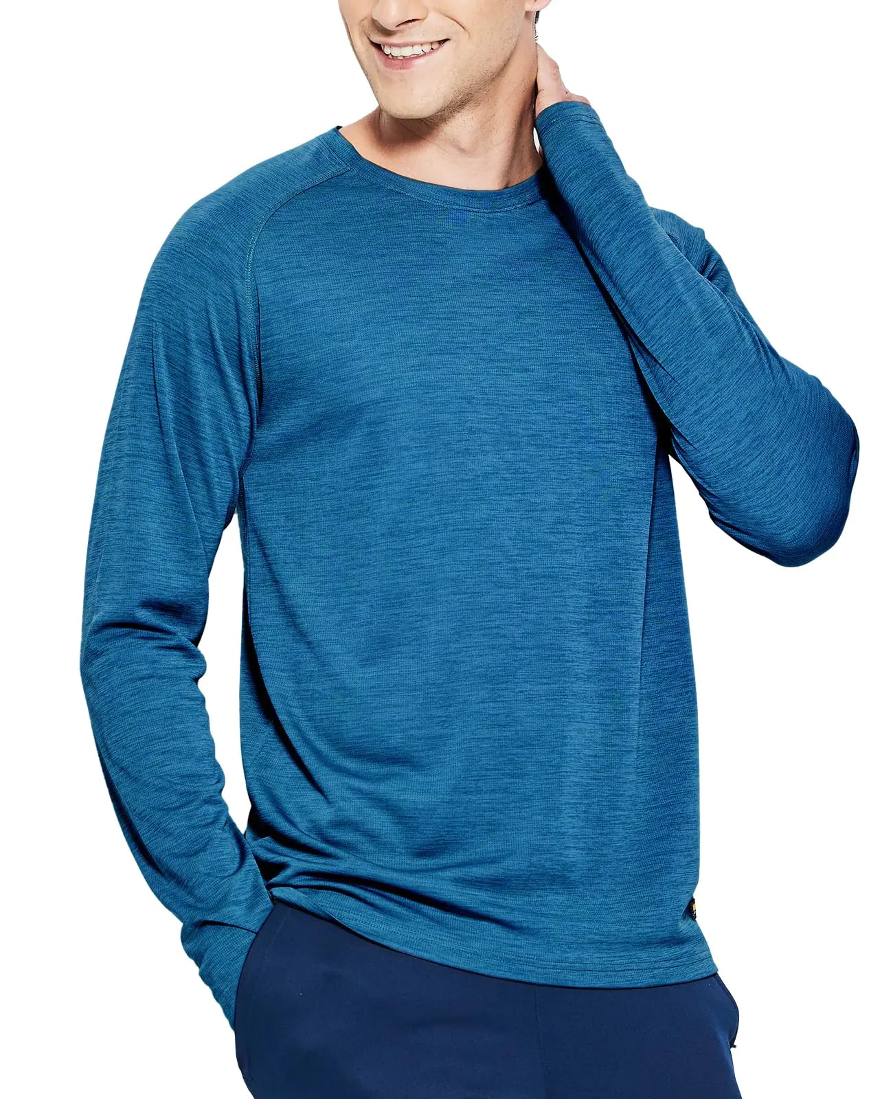 MIER Mens Quick Dry Lightweight UPF 50+ Long Sleeve Shirts Rash Guard Swim Shirts Hiking Shirts Brilliant Blue 2XL