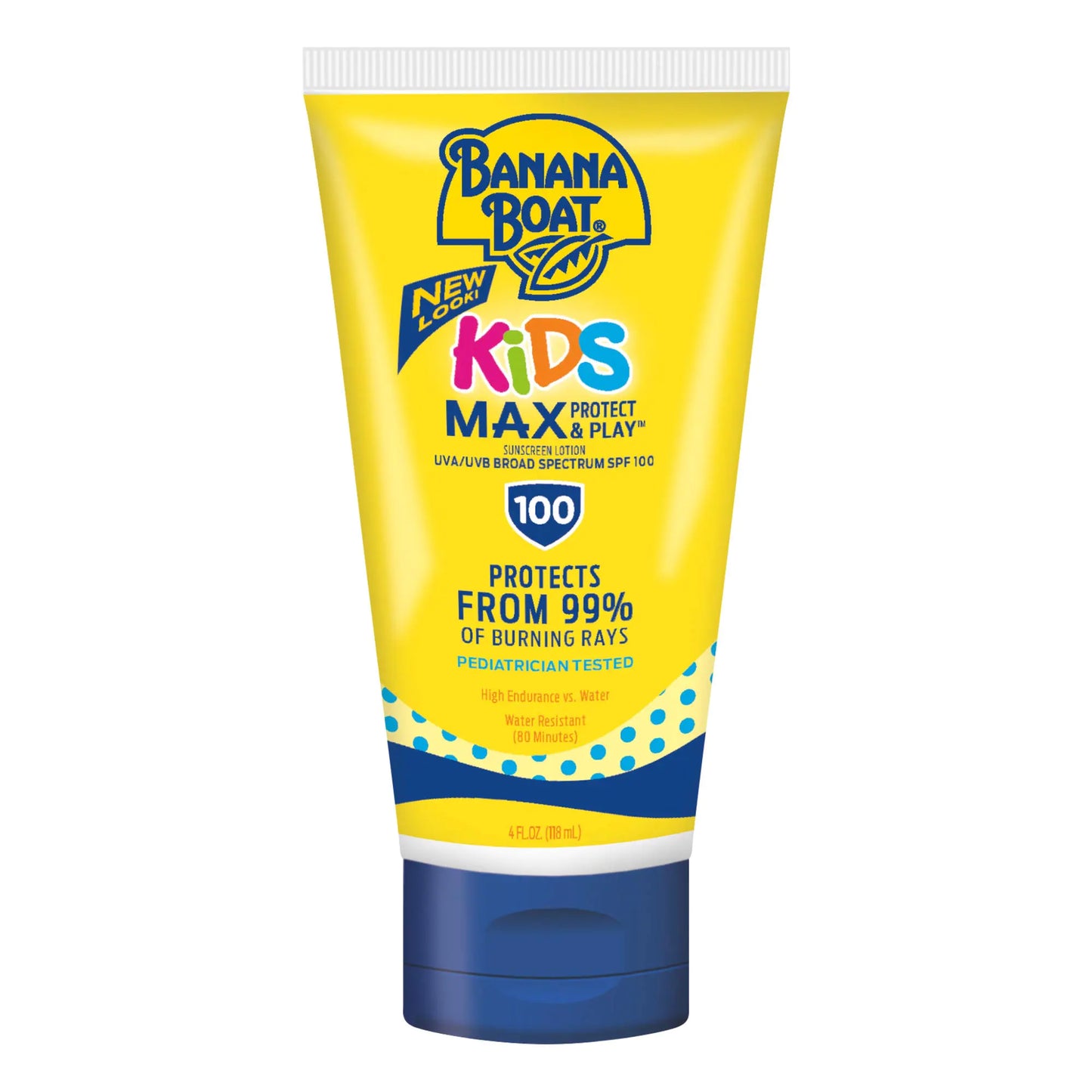 Banana Boat Kids Max Protect & Play Lotion Sunscreen SPF 100 4oz | Childrens Sunscreen Kids Sunblock Spray High SPF Sunscreen Water Resistant Sunscreen for Kids SPF 100 Sunscreen 4oz