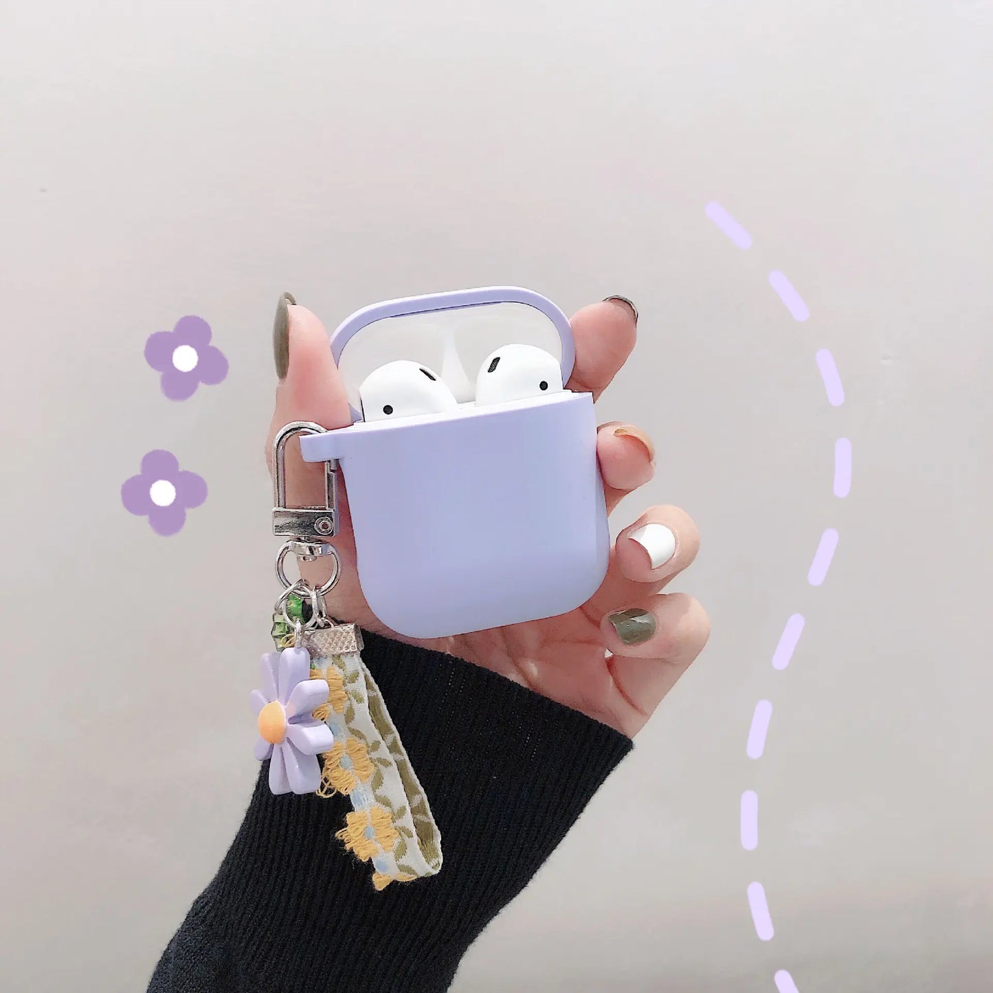 Liquid Silicone Floral AirPods Case for Wireless Earbuds