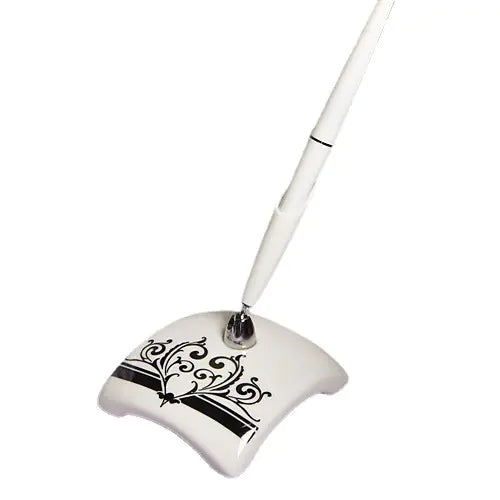 Ceramic Pen Holder with Sign Pen for Desk Setup