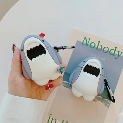 Silicone Shark Case for AirPods 1/2 Wireless Earbuds