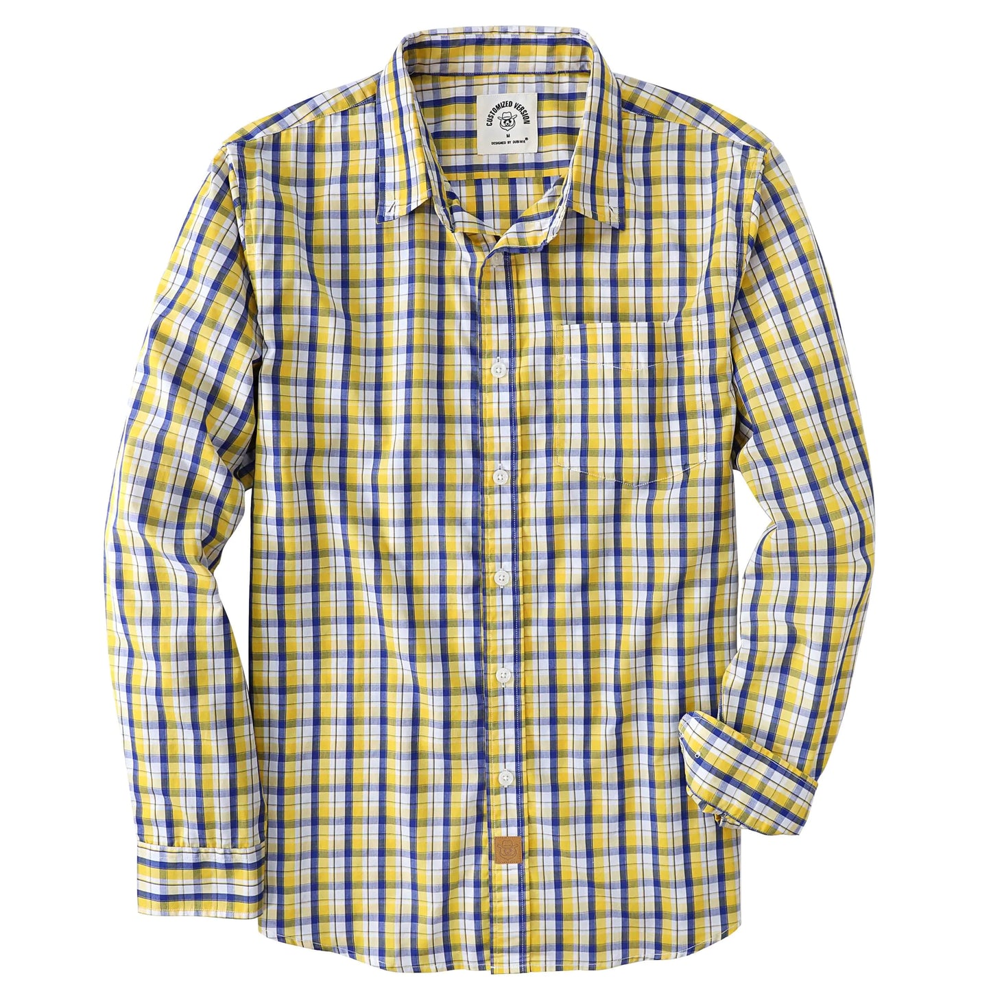 Dubinik®Mens Shirts Long Sleeve Shirts for Men Casual Button Down Vintage Plaid Pocket Soft Mens Button Up Shirts Long Sleeve