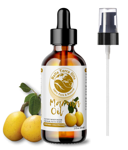 Bella Terra Oils - Marula Oil 2oz - Unveiling Africas Secret Enriched with Linoleic Acid & Stearic Acid Your Go-To Luxury Facial Elixir