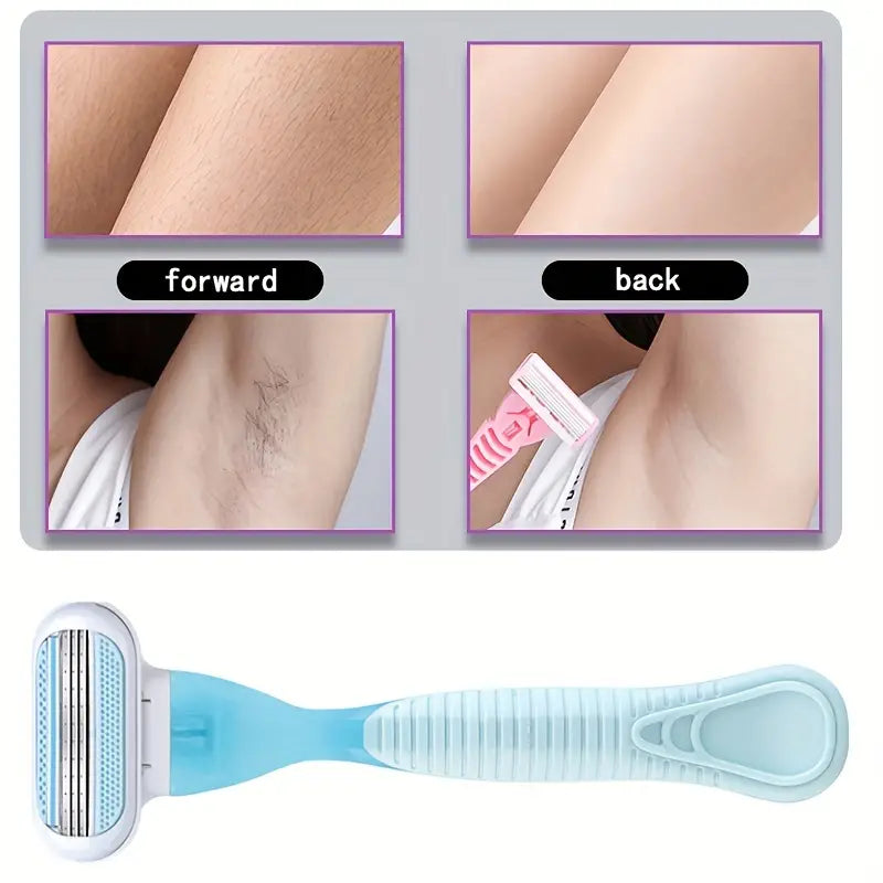 Women's Safety 3-Blade Razors with Handle and Refills