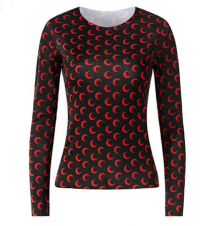 Women's Long-Sleeved Marine Moon T-Shirts & Underwear