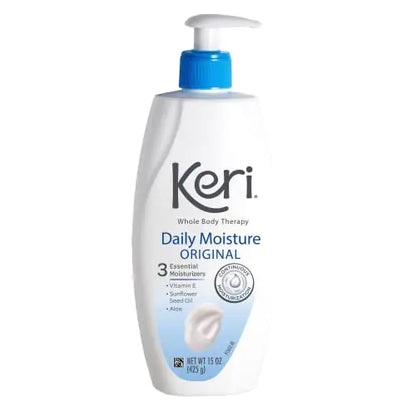 Keri Whole Body Therapy Original Continuous Moisturization 3 Essential Moisturizers (Vitamin E Aloe and Sunflower Seed Oil) 15 oz Pump