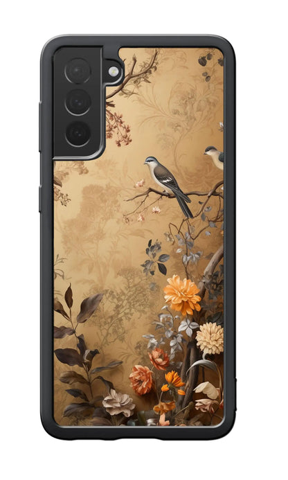 Jeuloth for Samsung Galaxy S23 Plus Phone Case - Vintage Flowers and Birds Designed Phone Cases - TPU Phone Cases - Drop Protection