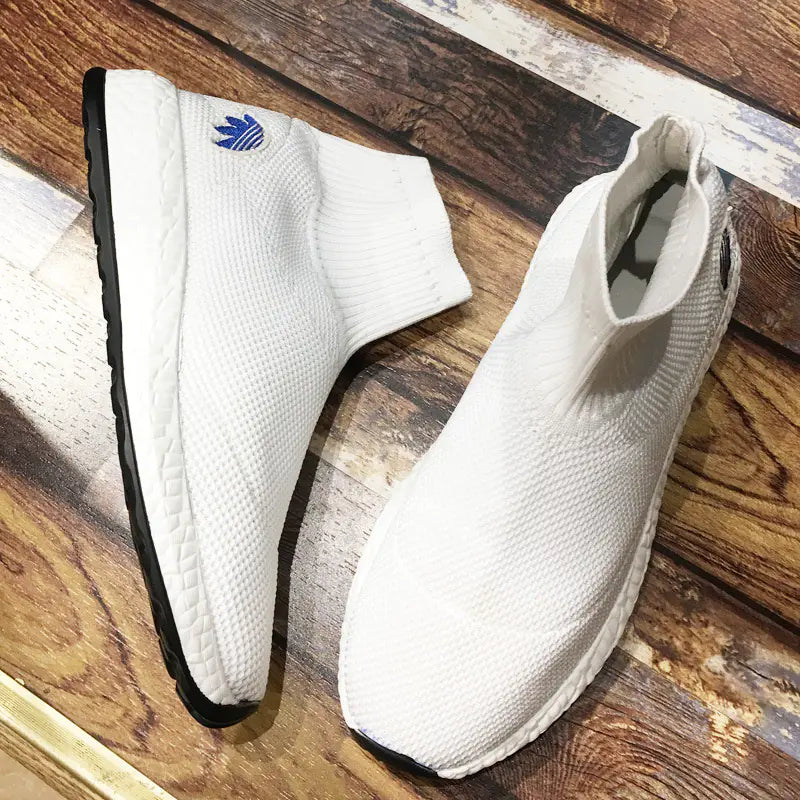 High-Top Knitted Stretch Fabric Sock Shoes