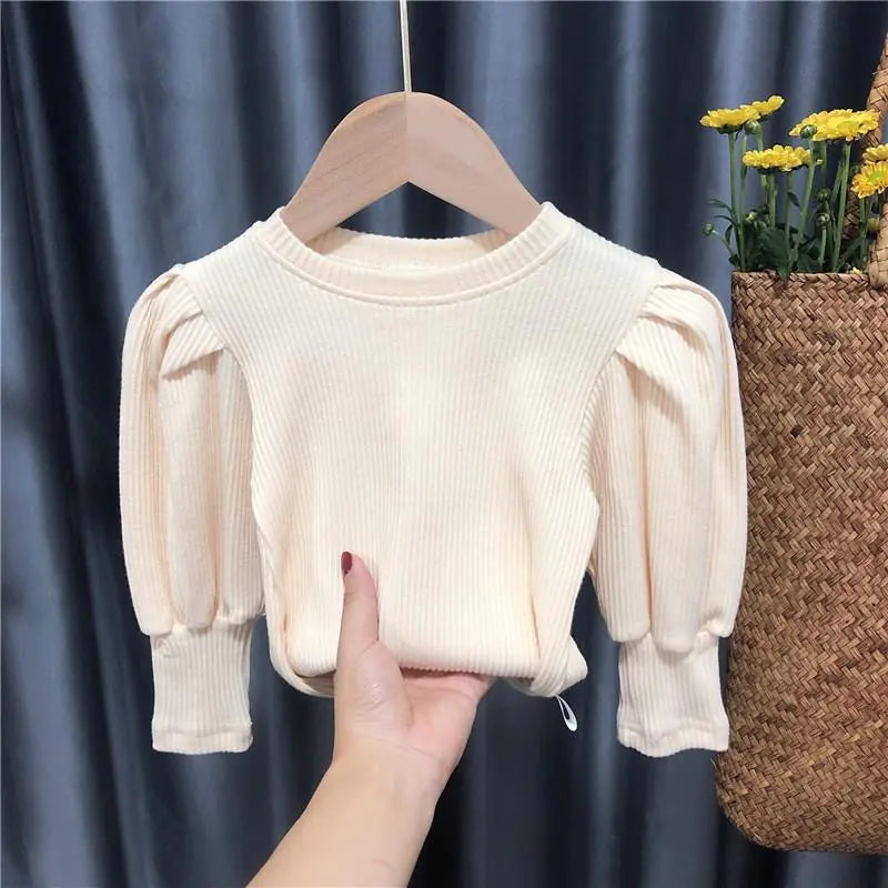 Baby Girl Puff Sleeve Long Sleeve Top Shirt