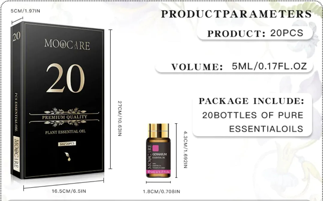 20pcs Aromatherapy Essential Oils Set