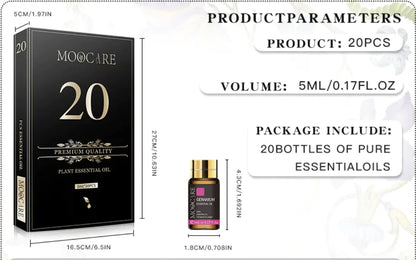 20pcs Aromatherapy Essential Oils Set