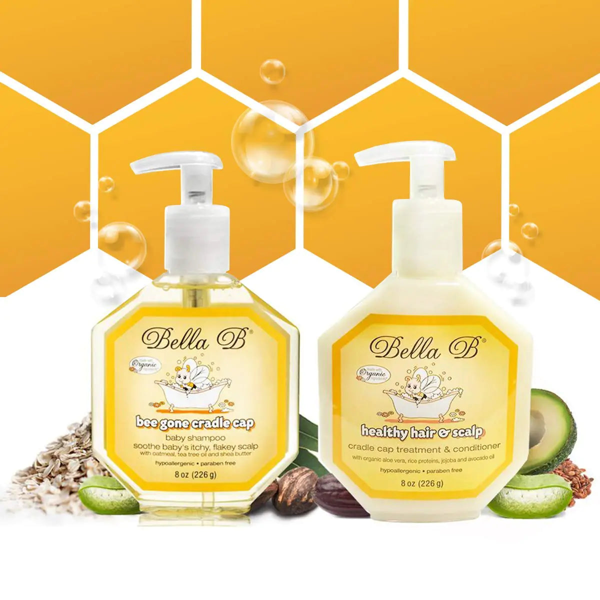 BELLA B BUNDLE Cradle Cap Shampoo & Cradle Cap Scalp Treatment And Conditioner - Baby Shampoo And Conditioner - Cradle Cap Shampoo For Babies - Kid Shampoo - Dry Scalp Shampoo And Conditioner